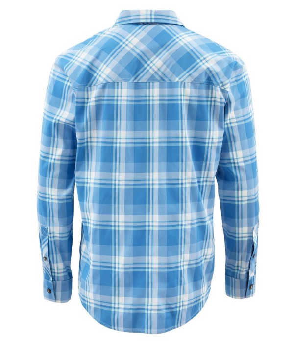 Simms Outpost LS Shirt Pacific Plaid Back Simms Outpost LS Shirt Pacific Plaid Back